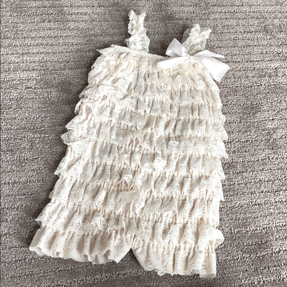Frilly lace romper